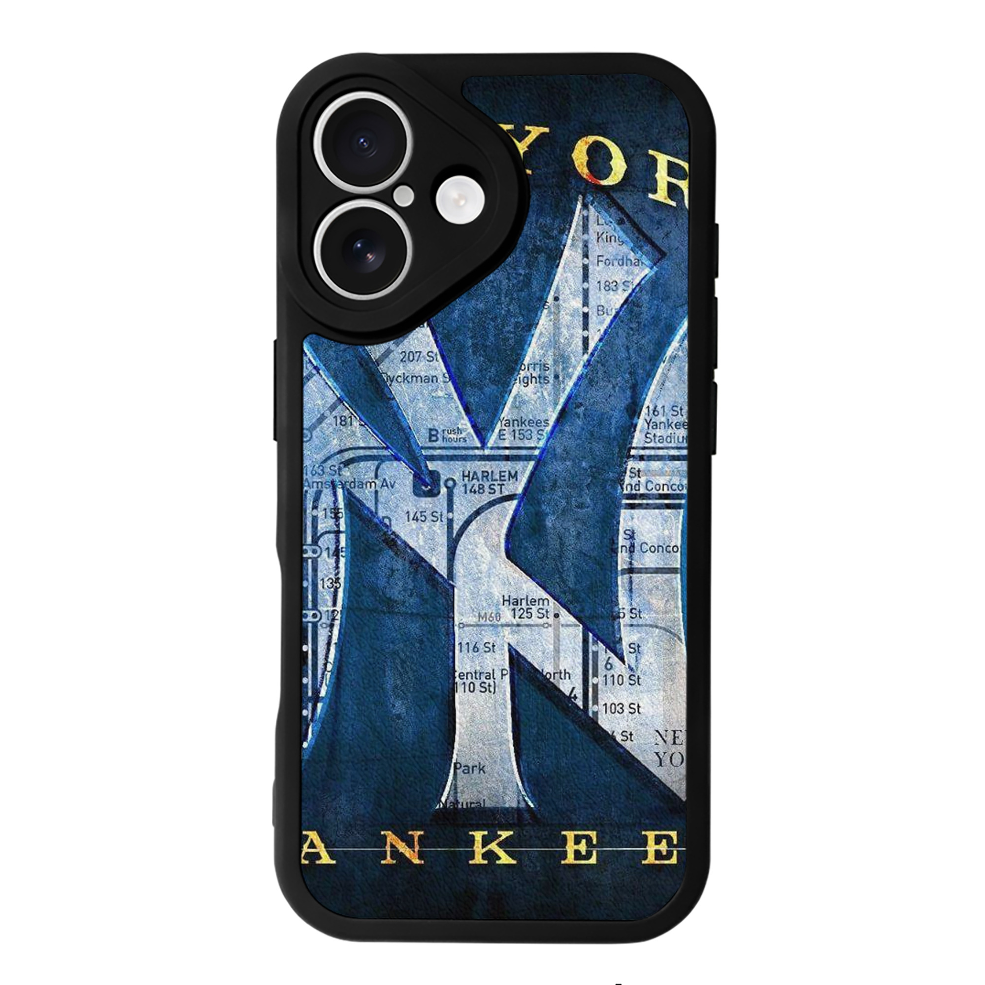 New York Yankees 307 IPhone 16 Silicone Leather Case – UV Print, Lambskin Texture – Perfect Fit, Wireless Charging Compatible, Scratch Resistant, Precise Cutouts – Stylish Protection For IPhone 16